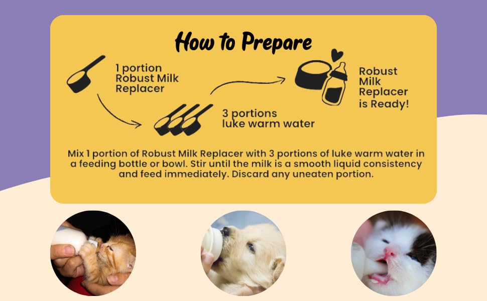Image of ROBUST Milk Replacer for Puppies & Kittens | First Stage Formula with Probiotics & Prebiotics | Supports Growth, Digestion & Immunity | 300g Pack