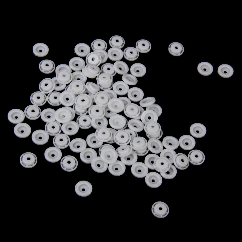 Broche Botones Prendedores Botones Invisibles Botones for Pantalones, 200 Juegos T5 Broches de presión de Resina de plástico Blanco Sujetadores Botón de presión