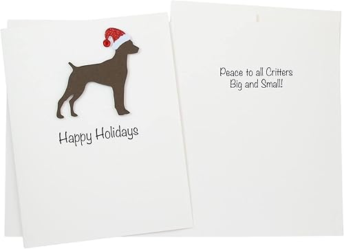 Miniatura 68 de Black Australian Shepherd Christmas Cards Pack of 10 Handmade Aussie Holiday Notecards White Base Dog with Santa Hat Black,Chocolate