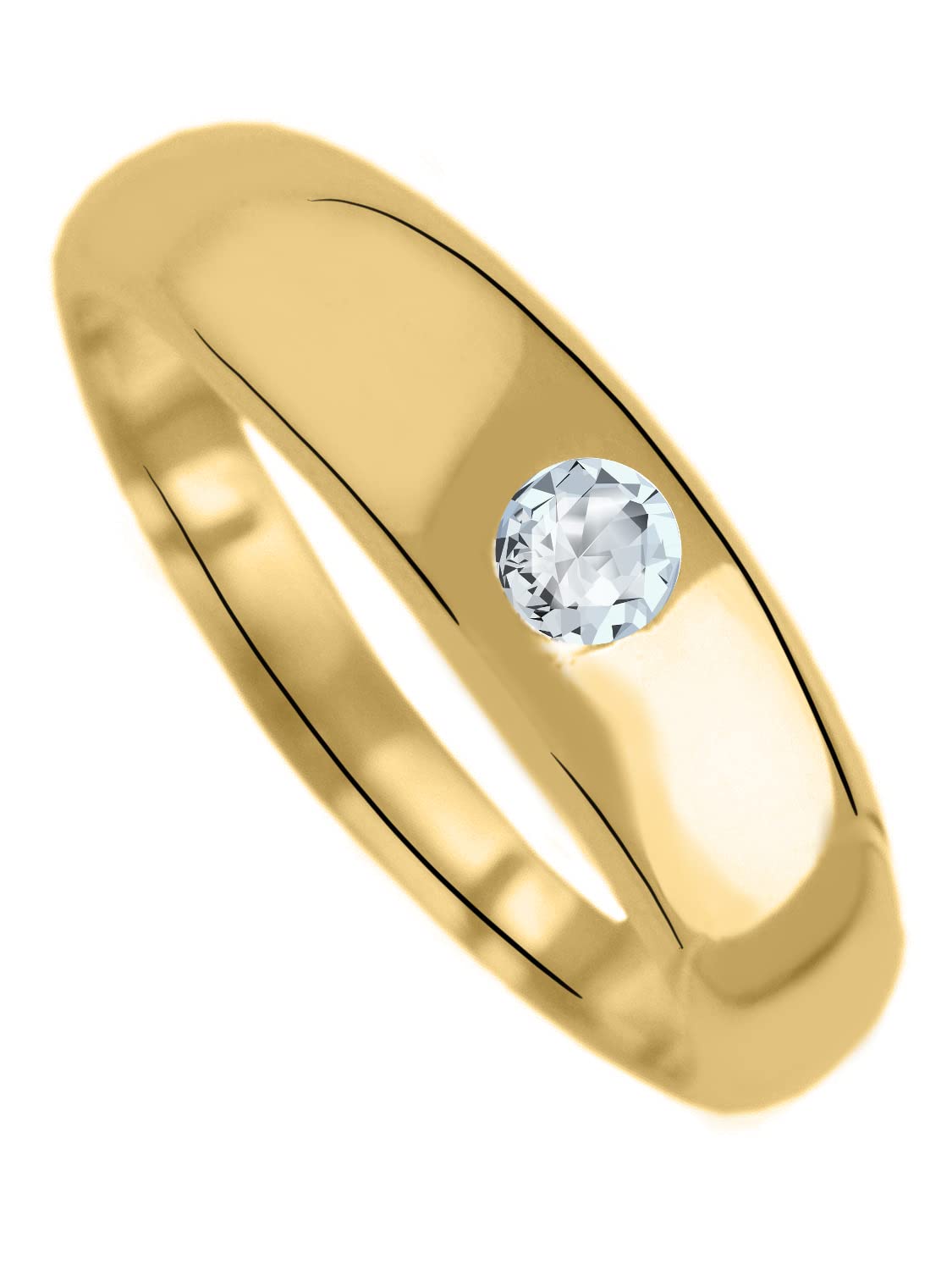 MyGold Pierścionek do chrztu (bez łańcuszka) żółte złoto połysk z cyrkonią Ø 10 mm wisiorek złoty łańcuszek łańcuszek na chrzest prezent dla dzieci Birthy MOD-03389 e 14 karatów (585) żółte złoto, colore: biały, cod. MOD-03389-V0003645