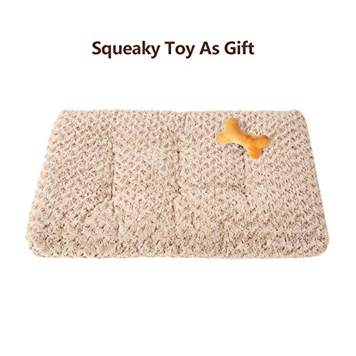 Joyelf Dog Crate Bed, Medium Washable Pet Bed Mats For Crate, Plush Non-Slip Crate Pad Soft Cushion For Medium Dogs With Squeaky Bone Toy As Gift #TOP5