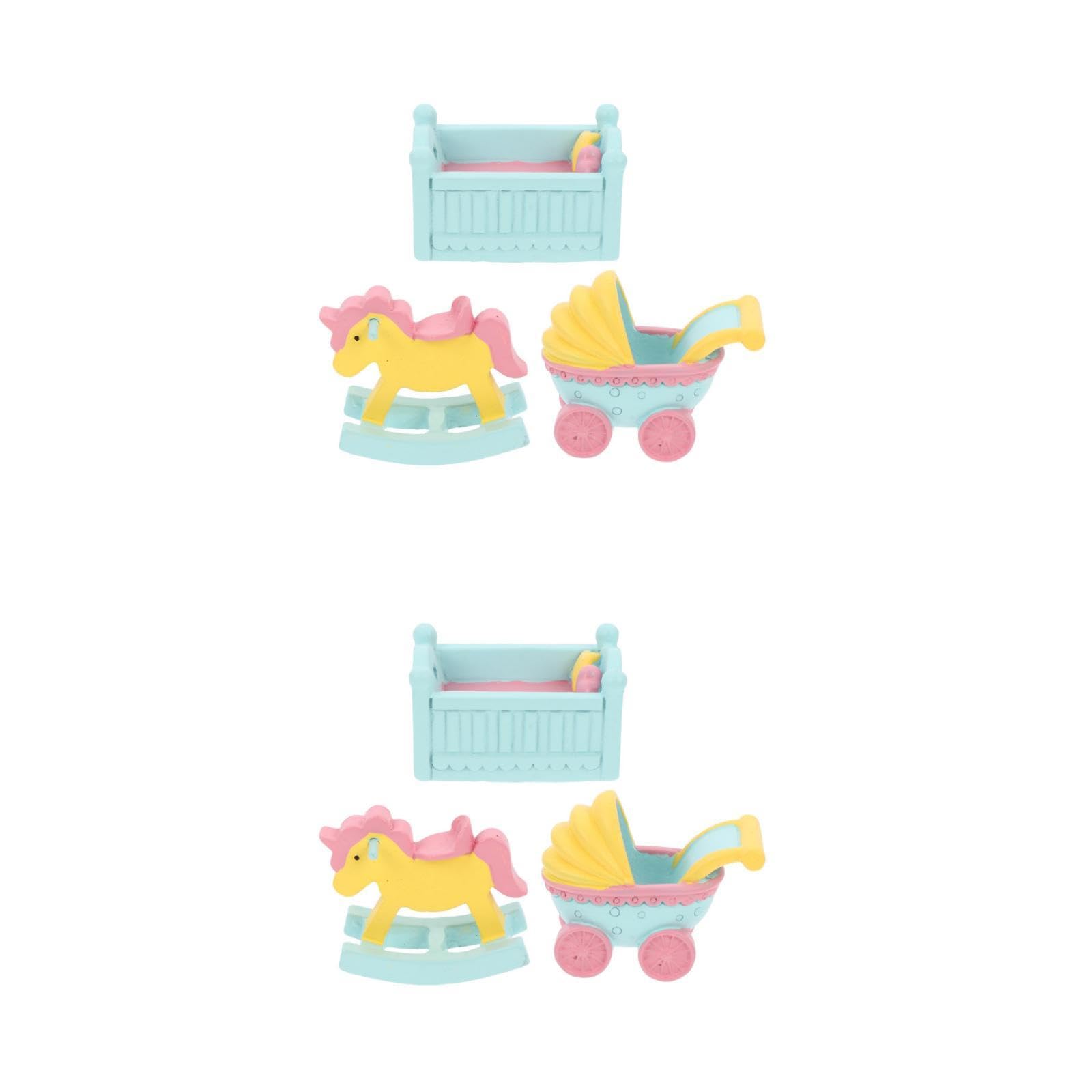 Cabilock Lot De 6 Décorations De Gâteau Pour Bébé Décoration De Gâteau D'Anniversaire Mini-Berceau Décoration De Gâteau Décoration De Poussette Fourniture D'Anniversaire