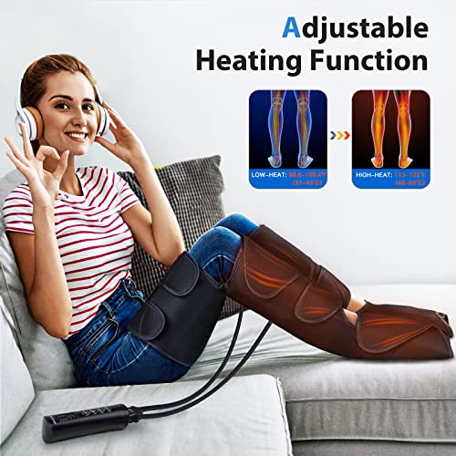 CINCOM Heated Leg Massager for Circulation and Pain Relief with Handheld Controller
