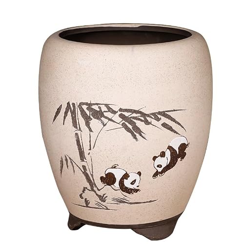 NEBE Planter Boxes Outdoor Purple Clay Flower Pots Planting Ceramic Breathable Large Size Planting Pots