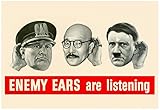 Enemy Ears Are Listening WWII War Propaganda Art Print Poster 19 x 13in