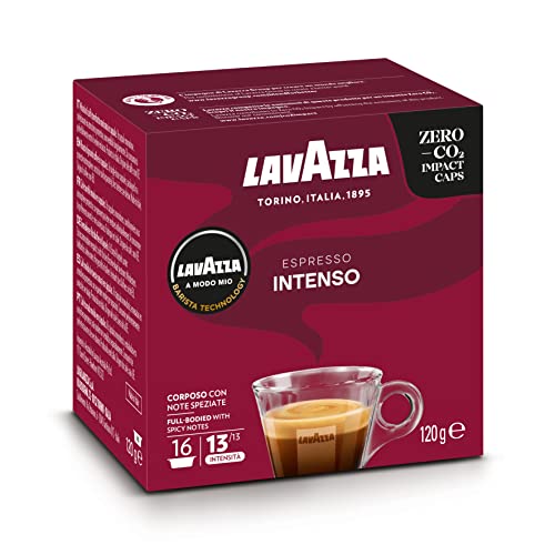 LAVAZZA - Café Espresso Intenso - Café Capsule A Modo Mio - Arabica et Robusta - Café Corsé - 16 Capsules Compatibles Lavazza A Modo Mio®