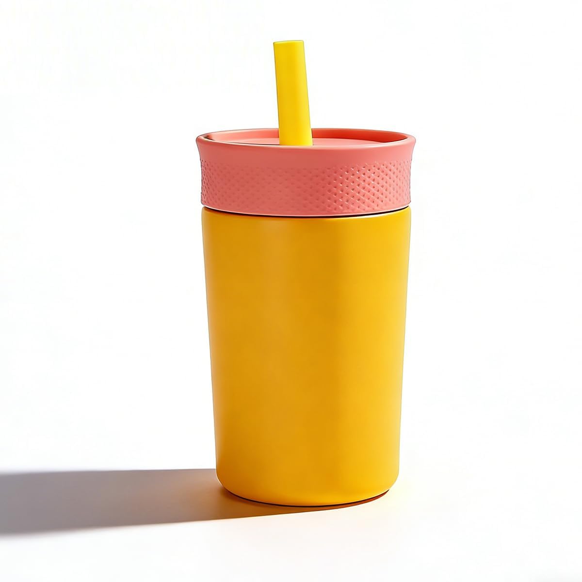 ZHUIYIWIN Insulated Stainless Steel Tumbler 12oz with Silicone Straw Lid, Leakproof Travel Coffee Cup, Double Wall Vacuum Insulated Tumbler for Hot & Cold Drinks, Reusable Car & Desk Cup (Orange) — image 1