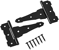 Vista 9 de HOME MASTER HARDWARE Bisagra decorativa de 4 pulgadas para puerta de almacenamiento, bisagra para puerta de almacenamiento, bisagras en T con Negro