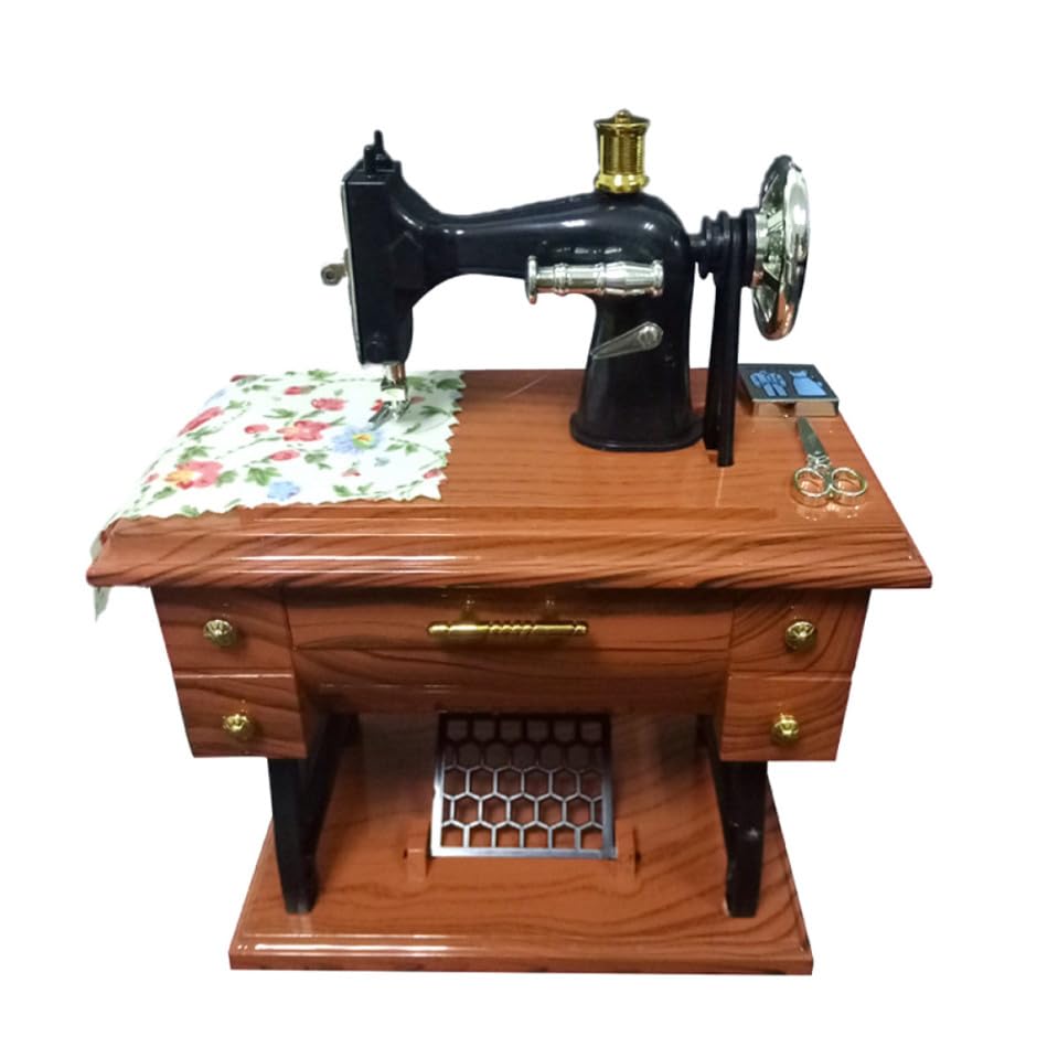 Caja de música vintage evocadora con rueda giratoria para recuerdos de infancia