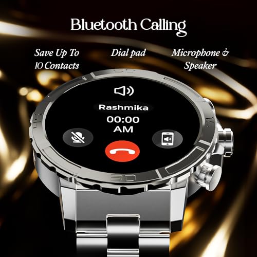 Image of Boat Enigma X700 Smart Watch w / 1.52 inch (3.8 cm) AMOLED Display,Premium Metal Body Design & Functional Crown,Advanced BT Calling,200+ Cloud Watch Faces,World Clock, HR & SpO2,IP67(Silver Chrome)
