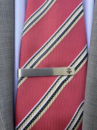 Stainless Steel Scale of Justice Tie Bar – Handmade Lawyer Tie Clip for Men – Legal Professional Gift for Attorneys, Judges, or Law Students2