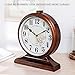 rnuie Desk Clock for Table Decor, Retro Mantel Clock Battery Operated for Fireplace Mantel, Living Room, Bedroom, Office, Desktop Decoration(Brown)