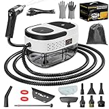 Handheld Steam Cleaner for Home, 2500W High Temperature Pressurized Machine, 1.6L Water Tank, Handle-controlled Steam Output, Portable Cleaning Steamer for Car, Bed Bugs, Furniture, Grout (White)