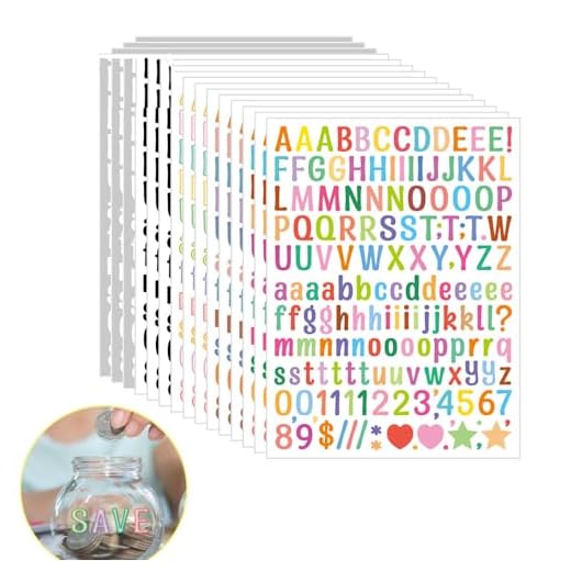 2280 pegatinas Letras Autoadhesivas, 15 Hojas Pegatina Letras de Alfabeto Letras de Vnilo Adhesivas Pequeñas y Grandes Calcomanías Letras para Buzones Cartel Ventana Manualidad