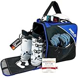 Driver13 ® Bolsa para Botas de esquí Bolsa para Botas de esquí con Compartimento para Casco para Botas Blandas duras inliner y Bolsa para Botas Negro-Azul