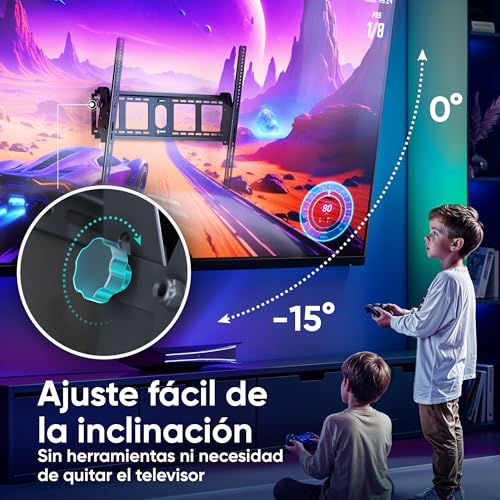Miniatura 3 de Onkron Soporte Tv Pared 55-100 Pulgadas, Soporte Television Pared Hasta 75 Kg, Brazo Tv Vesa 75x75-800x600 Mm, Colgador Television Inclinable, Universal Para Pantalla Grande, Color Negro Ut4-B