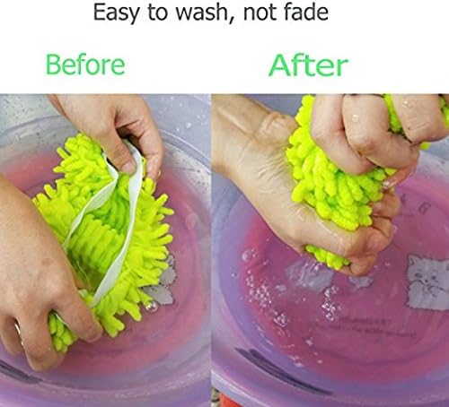 Miniatura 7 de 10 unidades, 5 pares de pantuflas para trapeador, multifunción, fibra de chenilla, lavable, para limpiar el suelo, para baño, oficina, cocina,