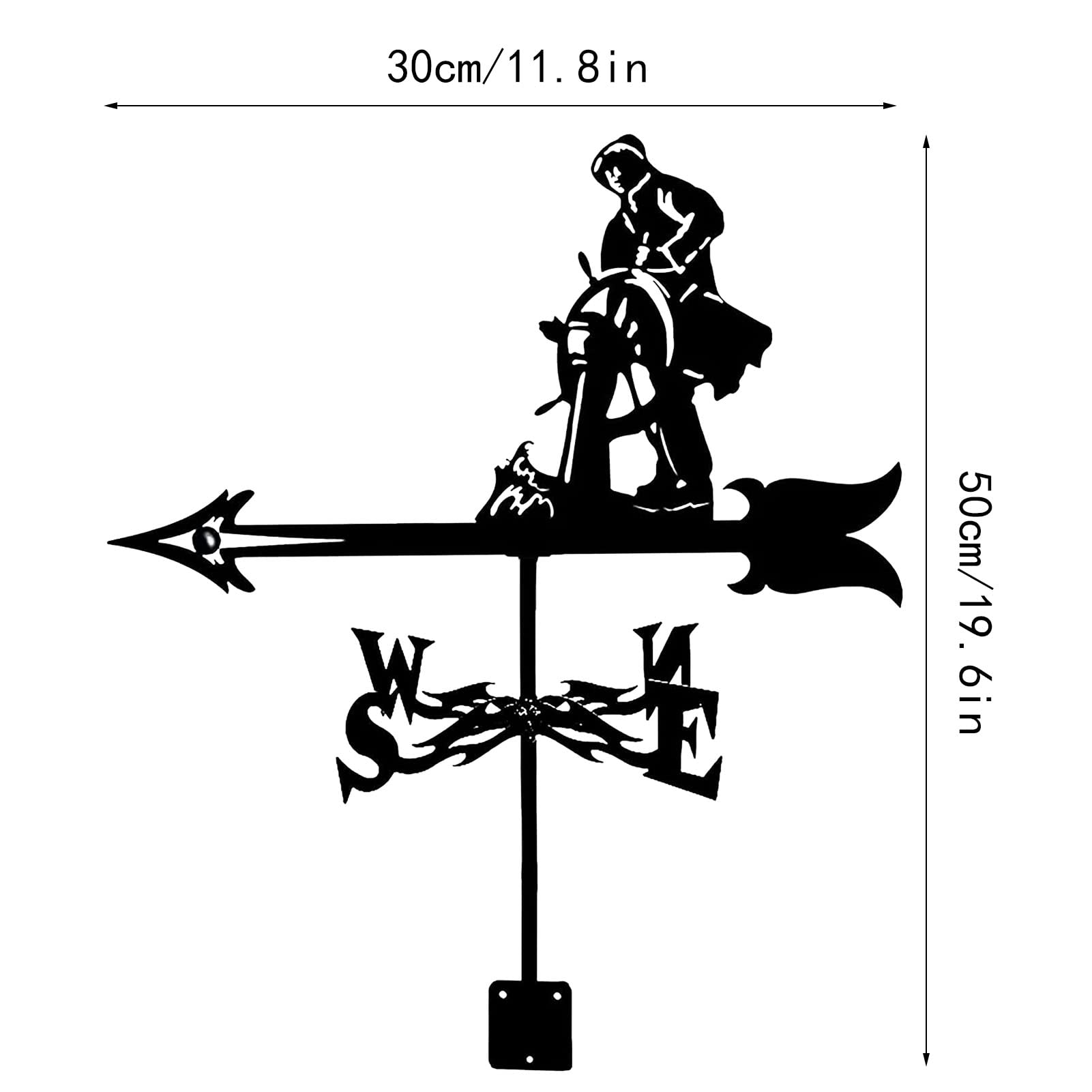 Kano silhouet windwijzer zwart retro windvaan duurzaam dak installatie windrichting indicator voor garage koepel schuur tuin patio boerderij versieren