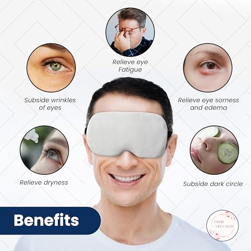 Image of Cooling Gel Eye Mask for Sleeping (Pack of 2) - Velvet Sleep Mask with Light Blocking Design, Reusable Gel Pad and Stretchable Band for Relaxation, Travel & Meditation | For Men & Women | THALIR VIRUCTHAM