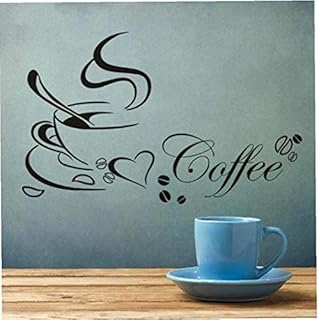 Cafe Tea Wall Stickers Coffee Cups Art Vinyl Decal Kitchen Restaurant Pub Wall Decor 1pc