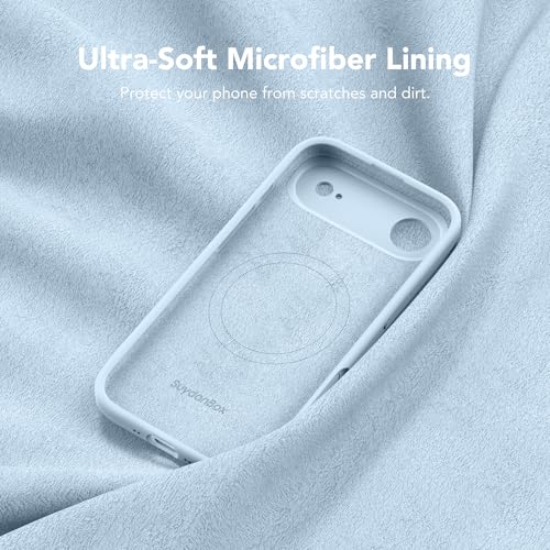 Image of Magnetic for iPhone Air Case, Compatible with MagSafe, [Full Camera Protection][Screen Protector] Silicone Shockproof Protective Phone Case for iPhone 17 Air 6.5 inch, Light Blue
