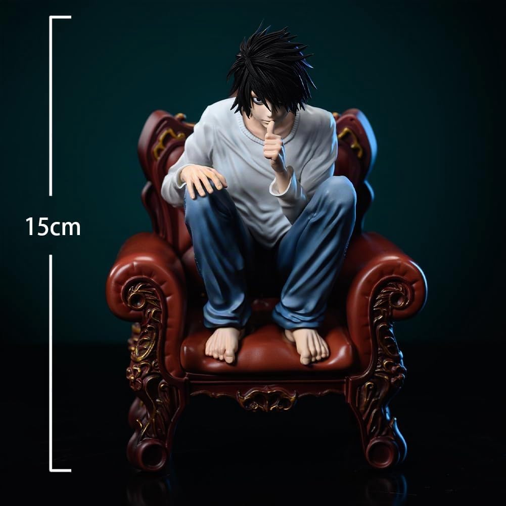 Anime L Figura - 15 cm Detective L seduto sul divano Action Figure in PVC modellino statua, decorazione per la casa da scrivania, regalo da collezione