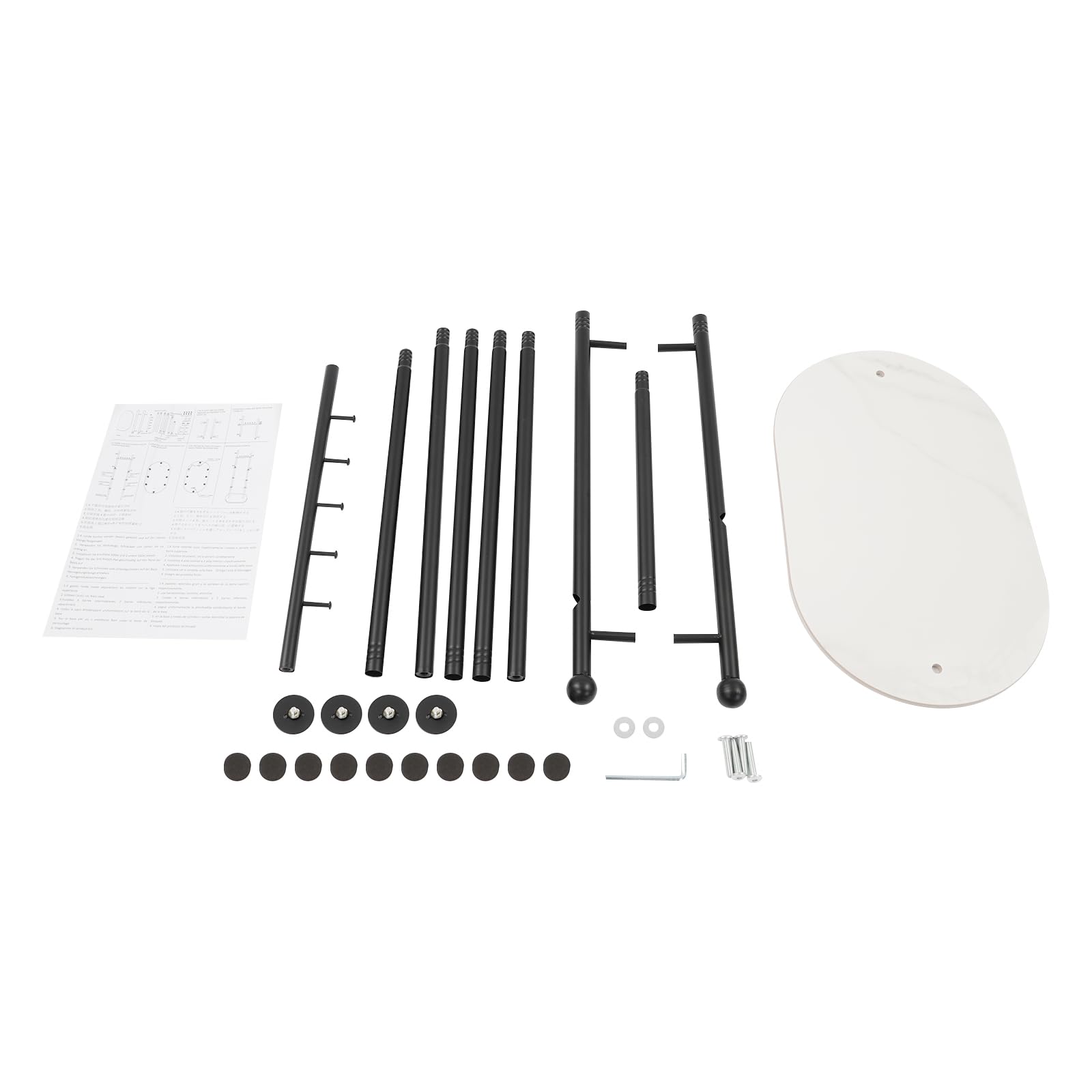 Freistehender Kleiderständer Garderobenständer, Schwarz | Kleiderstange Stabil, 5 Horizontale Haken, 4 Seitliche Haken, Für Kleidung, Hüte, Taschen
