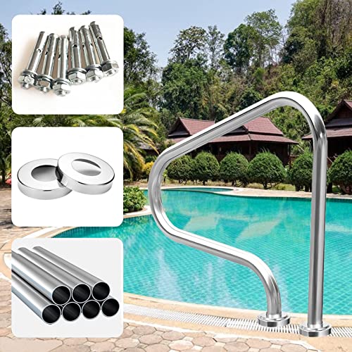 Barandal para piscina de acero inoxidable 31.5x10.6x31.5 in miniatura 1