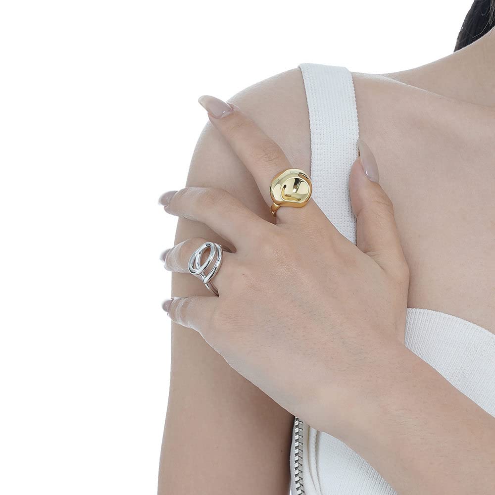 HGJH Ring Silber 925 Damen, Sterling Silber Ringe Frauen 925 Linien Handgeschmiedete Verstellbare Ringe Keltischer Knoten Verstellbare Sterling Kleid Ringe Verlobungsring Geschenke Für Männer Mädchen