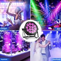 PUZILOZA RGBW 70W LED Par IP65 Wasserdichte, 14 LED Bühnenlicht mit D-MX 4/8CH und Wasserdichtes Kabel, Discolicht Partylicht Outdoor für DJ Bar Club Pool Beleuchtung Weihnachten Helloween – Ansicht 6