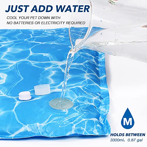 Dog Cooling Mat Pet Cooling Chill Pad Cool Blanket Water Injection Durable Cooling Dog Bed Mats For Extra Large Dogs Cats For Kennels Crates Beds Thick Foam Base #TOP6