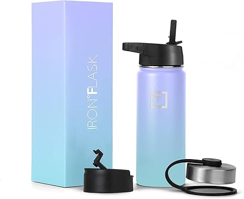 IRON FLASK Sports Water Bottle - Wide Mouth with 3 Straw Lids - Stainless Steel Gym & Outdoor Bottles for Men, Women & Kids - Double Walled, disponible en Yaxa Colombia