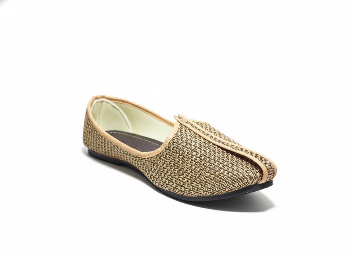 Vestra Aura Elite Men's Ethnic Mojari Jute Material Handmade Traditional Footwear