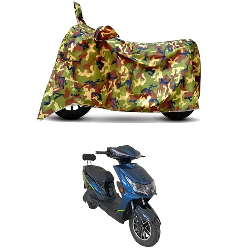 Image of Waterproof 100% PVC Coated Full Bike Scooty Two Wheeler Body Cover Compatible for EeVe Ahava /UV-Rays /Heat Protection /Birds Dropping /Scratchproof /Dust Proof /All Varients[6X6 Jungle Print]