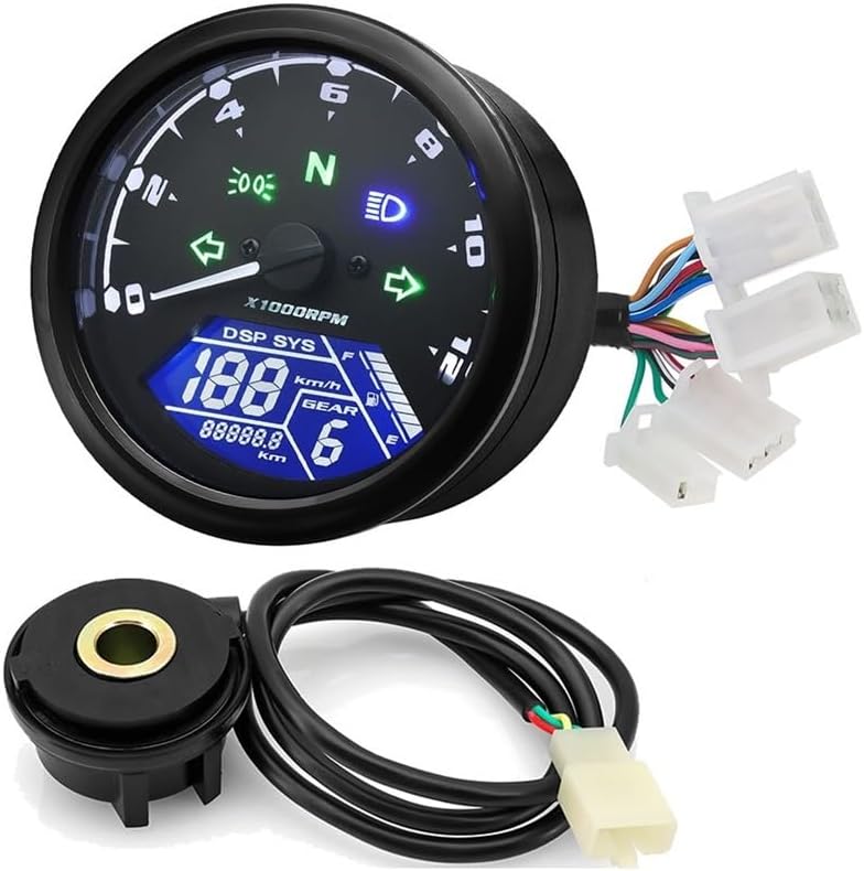Motorbike Instrument Odometer Universal Motorcycle Speedometer Odometer Tachometer Motorbike Gauge Motorcycle Digital Dash Speedometer Odometer Gauge