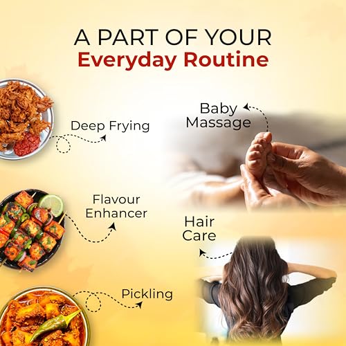 Image of Oreal Premium Kachi Ghani 100% Pure Mustard oil /Sarso Cooking Oil 1 Ltr (Pack of 2)|Good for Bones & Heart|Improve Functioning of Organs