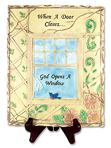Inspirational Plaque - When A Door Closes God Opens A Window - Religious Gifts For Home Decoration - 9.75" X 7.75" #TOP1