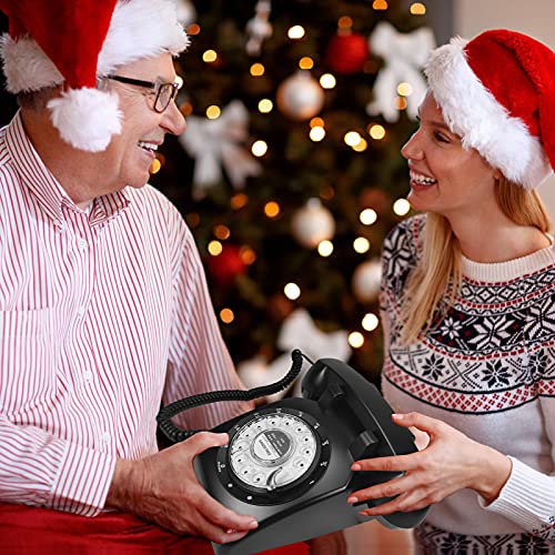Retro Rotary Telephone, Glodeals Retro Design Classic Style Dial Telephone For Home And Office Decor Collector Gifts Women's Day Gift (Black) #TOP6