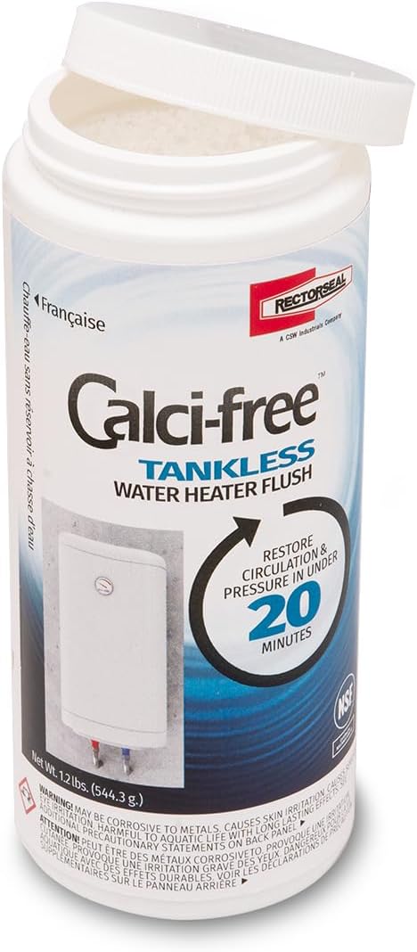 RectorSeal Calci-Free 68708 Tankless Water Heater Cleaner, Easy Application, Plumbing, 1.2 lb