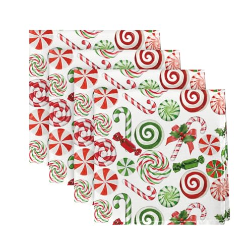 Servilletas de Tela Navideñas Horaldaily 18 x 18 Pulgadas Pack 4 miniatura 1