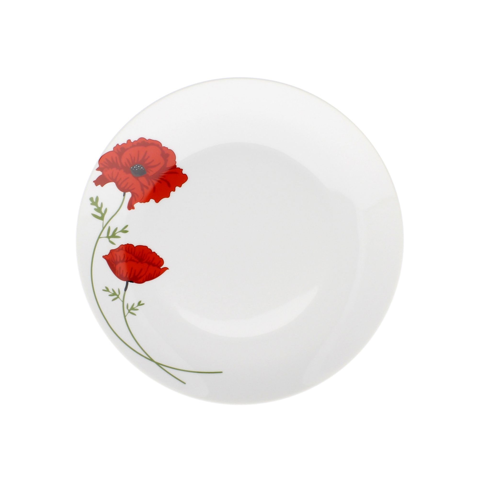 NOVASTYL - Lot 6 assiettes plates coquelicot 27cm en porcelaine - 2614925