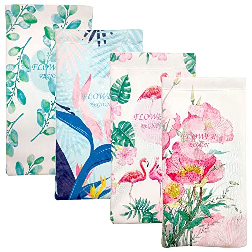 Niuhong 4 Pcs Weiches Brillenetui Sonnenbrillen Beutel Brillen Hülle Tragbar Sonnenbrille Etui Leder Brillentasche Portable Brillen Tasche Weichem Innenfutter Mit Reinigungstuch Damen Und Herren (A) Cover