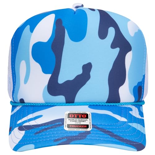 Image of OTTO Polyester Foam Front 5 Panel High Crown Mesh Back Trucker Hats in 97, Bulk, Wholesale