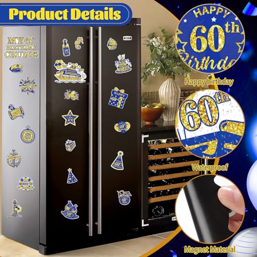 Imanes decorativos rectangular prism azul dorado 25 unidades miniatura 2