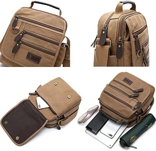 Miniatura 4 de Bolso bandolera de lona para hombre, bolso bandolera pequeño, bolso de trabajo, multifunción, vintage