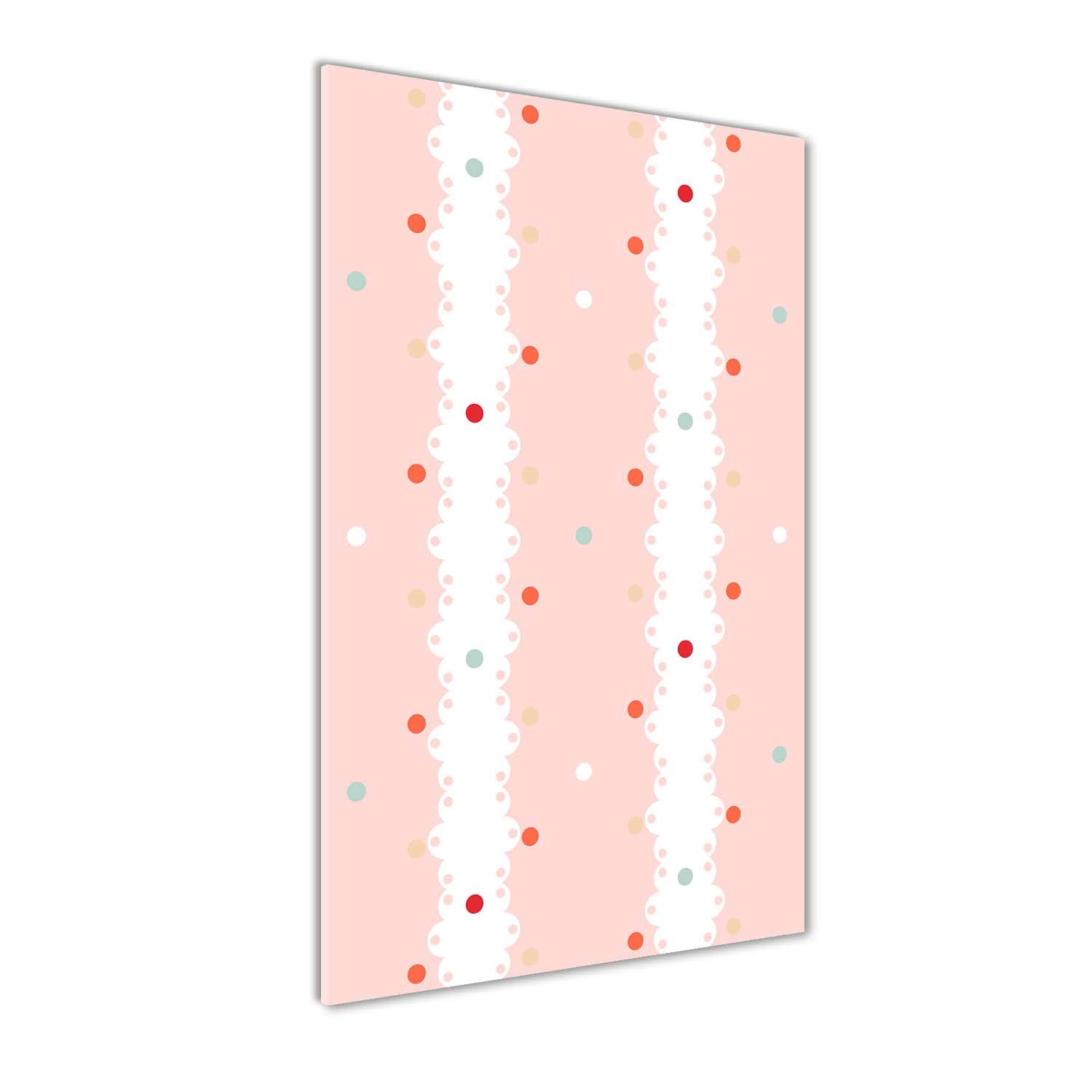 Image Tableau en Verre Rose Tulup Décoration Murale Poétique Points Colorés