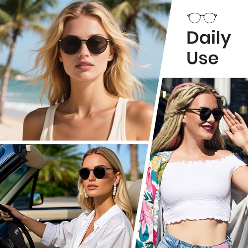Cyxus Retro Sunglasses for Women, UV Protection Anti-Glare Trendy Sunglasses for Woman for Outdoor/Daily Use3