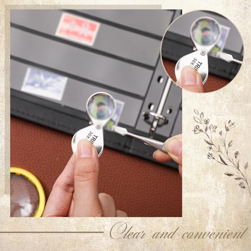 Image of Lewtemi Stamp Collecting Albums Set 4 Ring Stamp Collection Book Include 20 Pages Album Binder Tweezer and Loop Magnifier Collecting Supplies for Collectors(Black,5 /6 /7 /8 Rows)