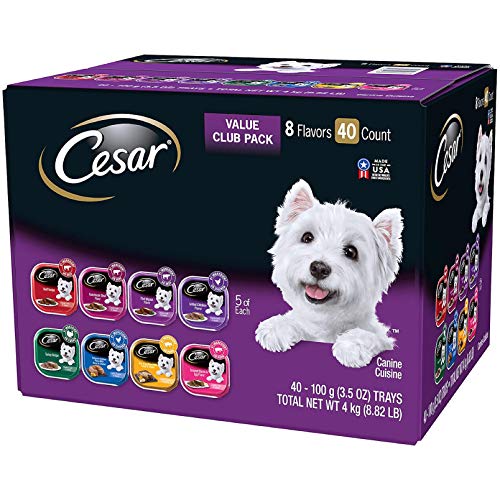 Cesar Canine Cuisine Wet Dog Food, 8 Flavor Variety Pack Classic Loaf in Sauce (3.5 Ounce ., 40 ct.), 140 Ounce