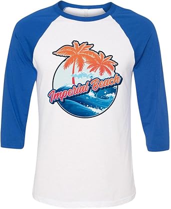 Tropical Imperial Beach Three-Quarter Raglan Sleeve Baseball Shirt Unisex